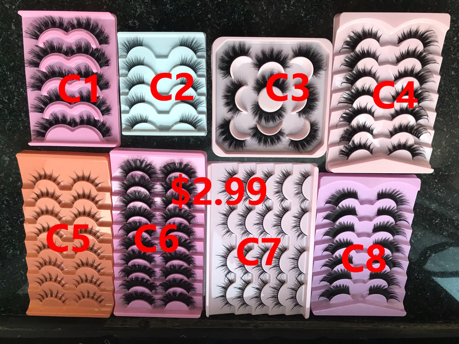 6 packs of lashes