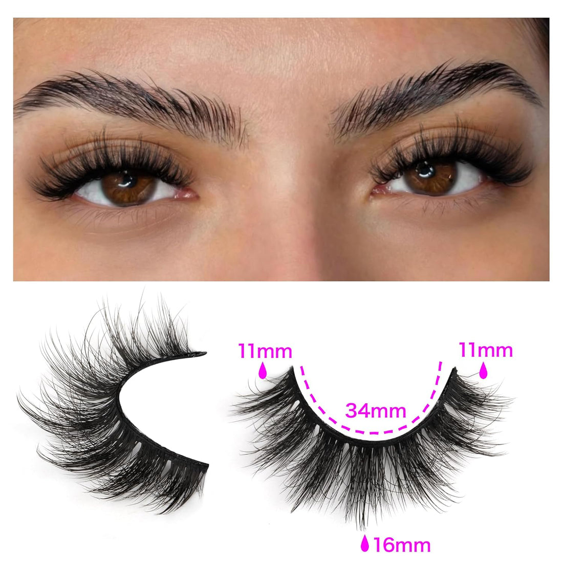 14 Pairs Wispy Mink Lashes False Eye Lashes Natural Look 5D Volume 16mm Fake Eyelashes Pack