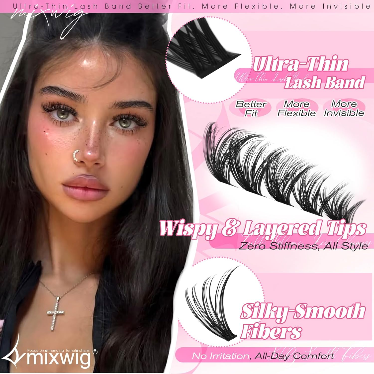 6 Styles Lash Clusters Kit 1596PCS Mega Lash Extension Kit Wispy Eyelash Clusters Volume Cluster Lashes with 2X Lash Bond and Seal Gift Packs 8-16MM D Curl Individual Lashes for Beginners