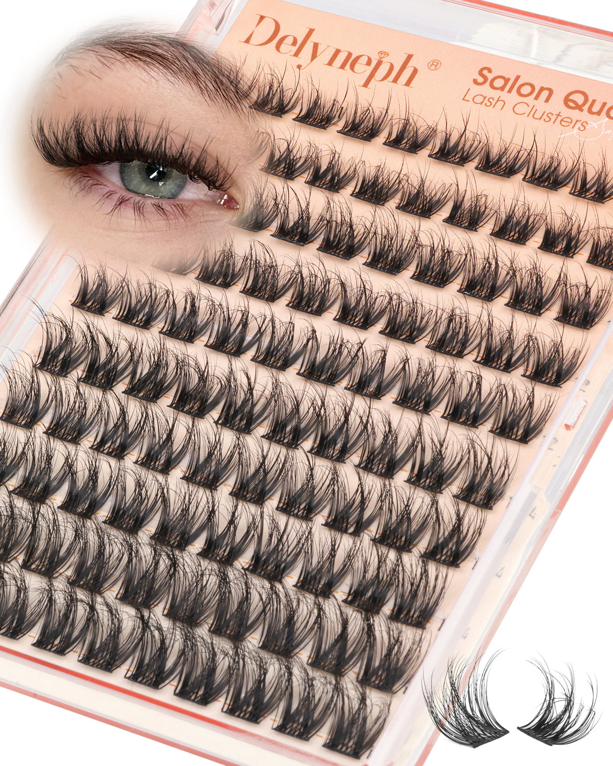 Wispy Lash Clusters Natural Fluffy Eyelash Clusters C Curl Cluster Eyelash Extensions Short 10-16mm Individual Lashes Spider Breeze Lash Extensions by Delyneph"