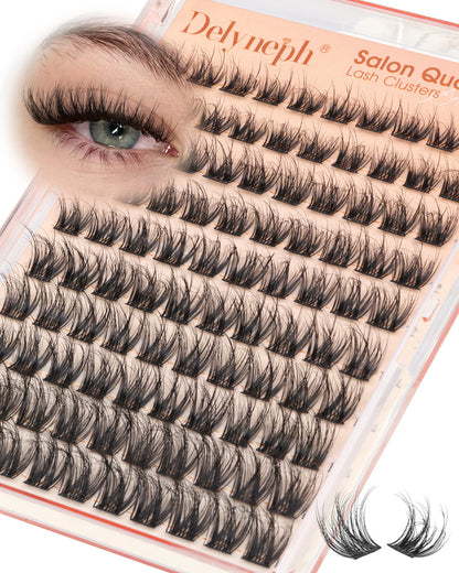 Wispy Lash Clusters Natural Fluffy Eyelash Clusters C Curl Cluster Eyelash Extensions Short 10-16mm Individual Lashes Spider Breeze Lash Extensions by Delyneph"