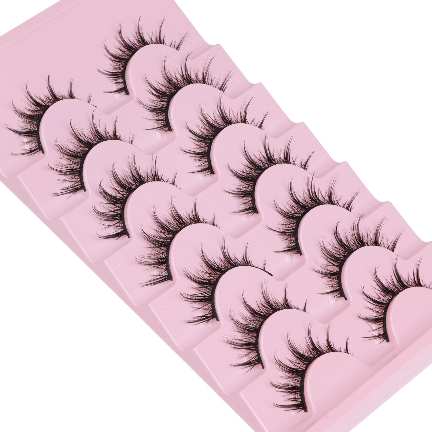 Manga Lashes Natural Look False Eyelashes Anime Lashes Mink Wispy Fluffy Spiky 3D Volume Eyelashes Pack Korean Japanese Asian Cosplay Fake Eyelashes Look Like Individual Cluster 7 Pairs