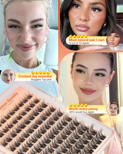 Wispy Lash Clusters Natural Fluffy Eyelash Clusters C Curl Cluster Eyelash Extensions Short 10-16mm Individual Lashes Spider Breeze Lash Extensions by Delyneph"