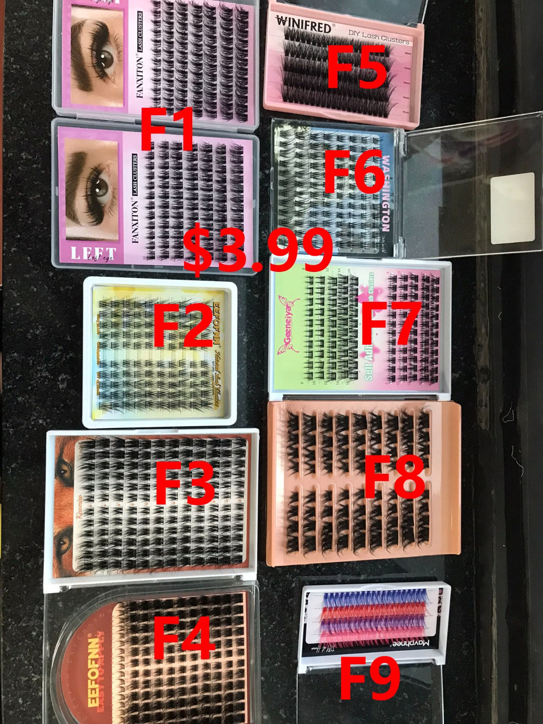 5 packs of lashes