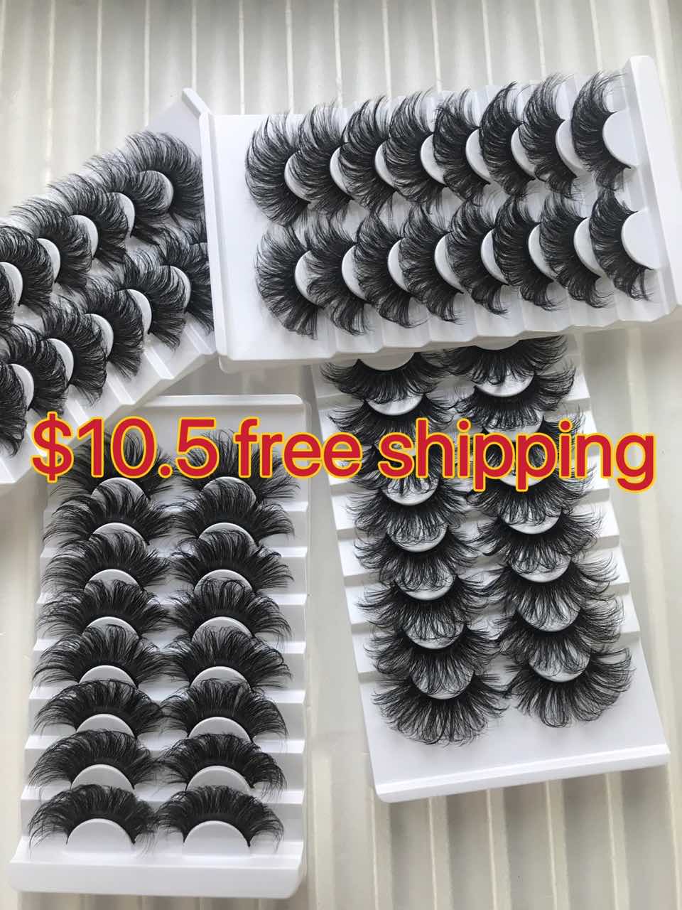 $10.5 for 4  trays lashes