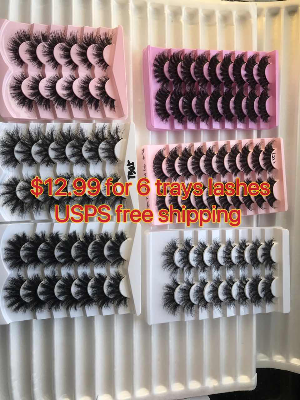 $12.99 for 6 trays lashes