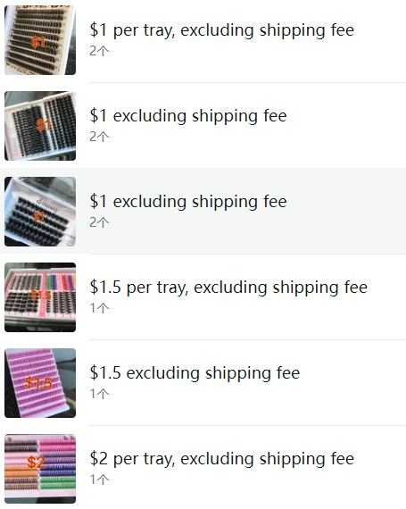 usd dollar $23.50 for 9 trays lashes