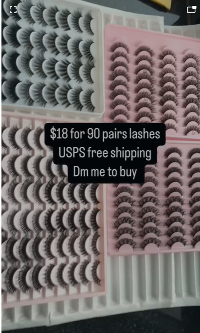 $18 for 90 pairs lashes