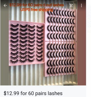 $12.99 for 60 pairs lashes