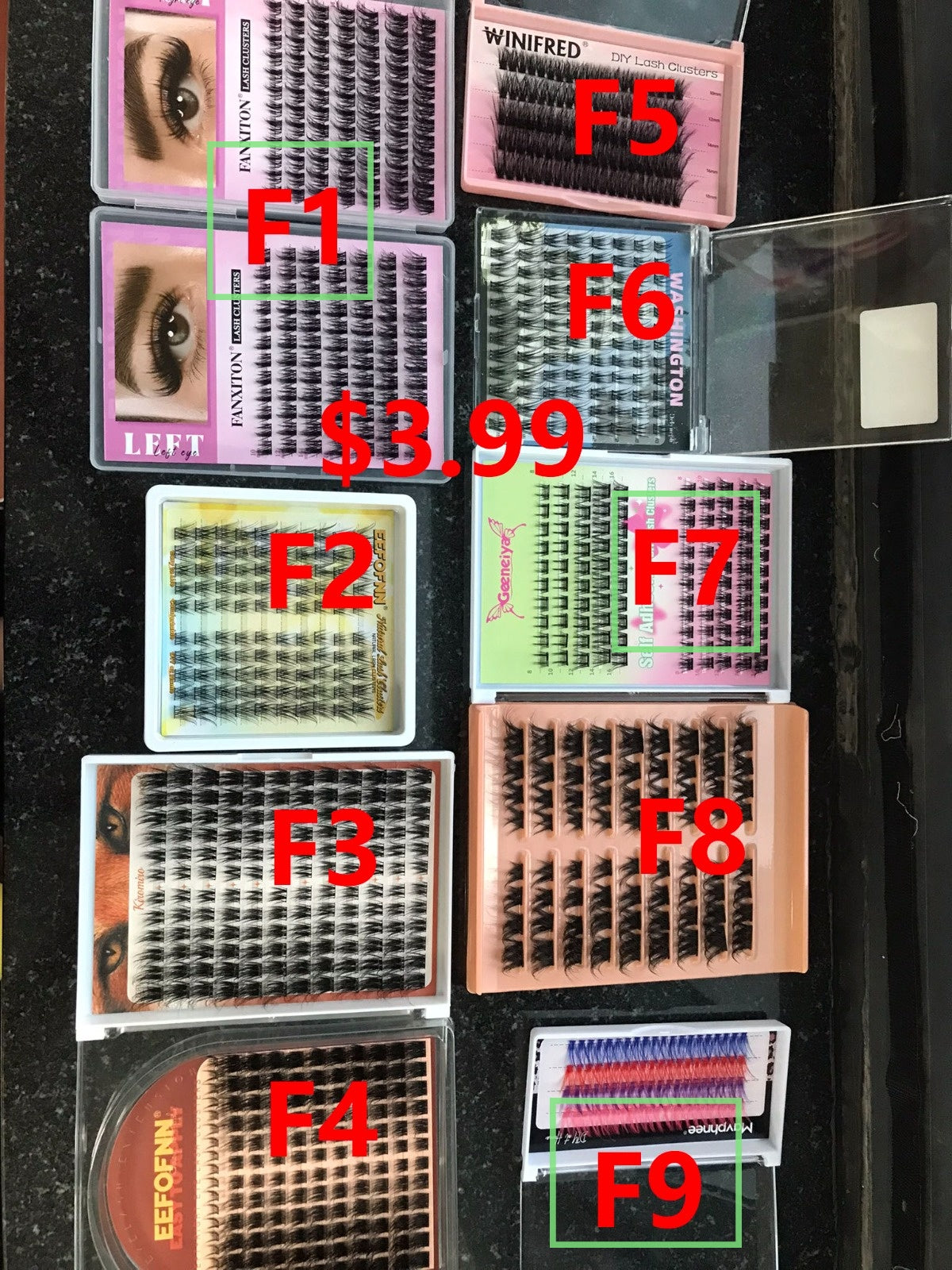 5 packs of lashes